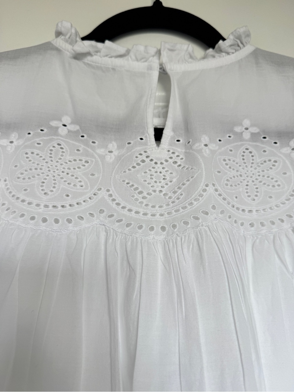 NWT MADEWELL Embroidered Pintuck High-Neck Top White Medium 100% Cotton NZ462 - Picture 7 of 15